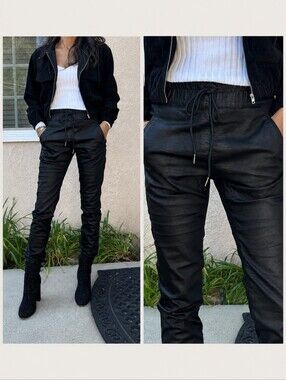 Bevy Flog Shely Black Snake Drawstring Pant 30